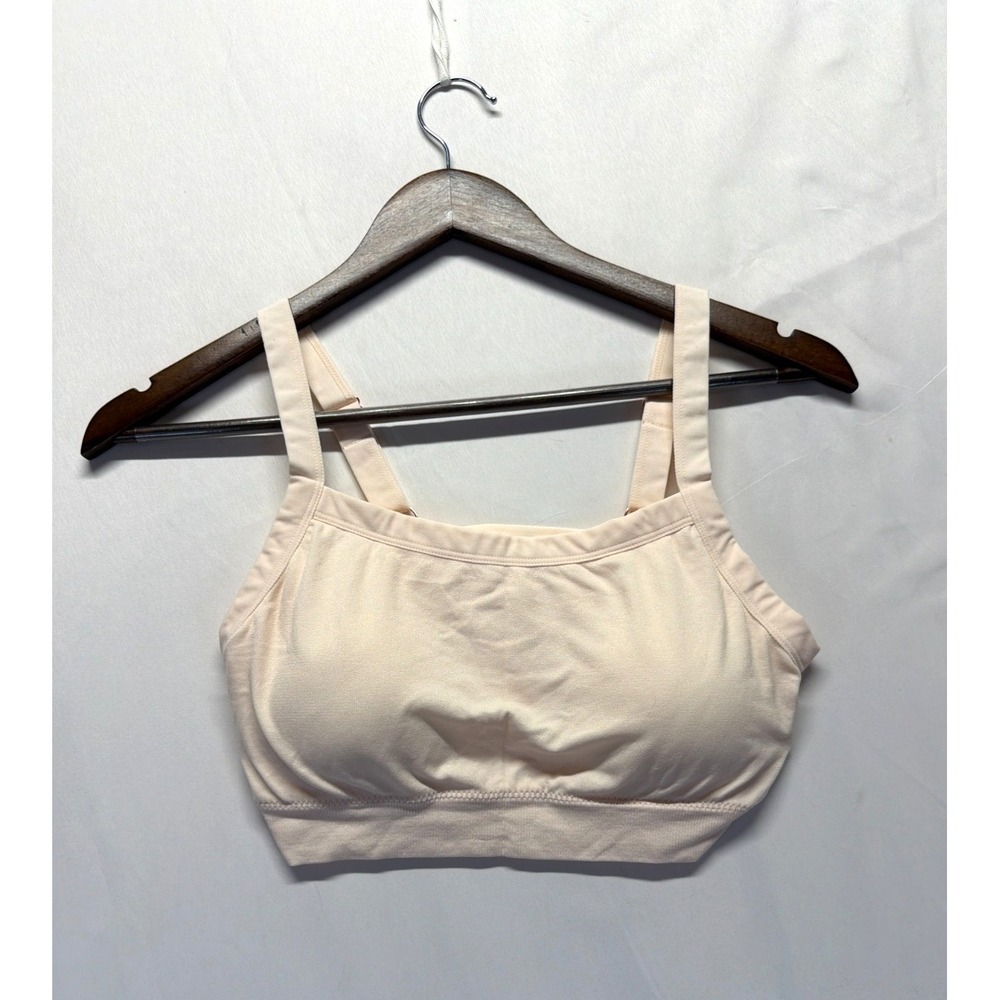 Icy Hot Lingerie Sports Bra Womens Large Peach Nylon Padded Wireless Athleisure